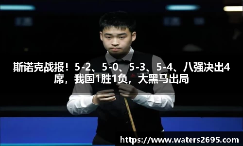 斯诺克战报！5-2、5-0、5-3、5-4、八强决出4席，我国1胜1负，大黑马出局